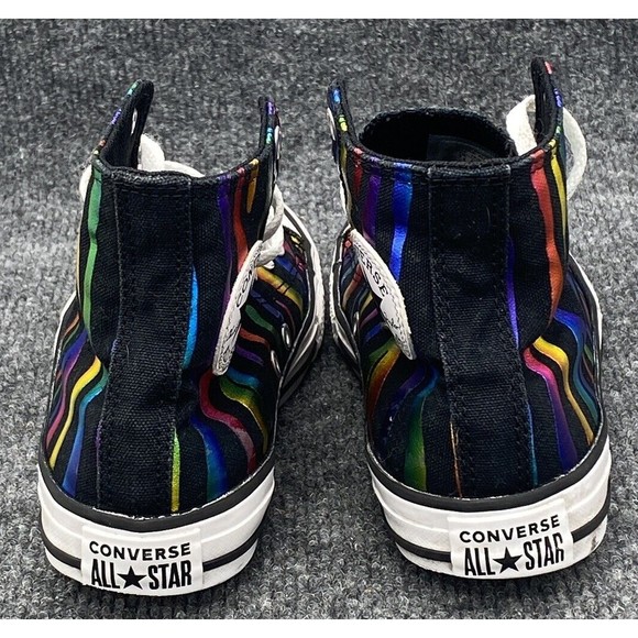 CHUCK TAYLOR ALL STAR High Big Kids Size 3 Rainbow Zebra Black 667601f Sneakers - Picture 5 of 9